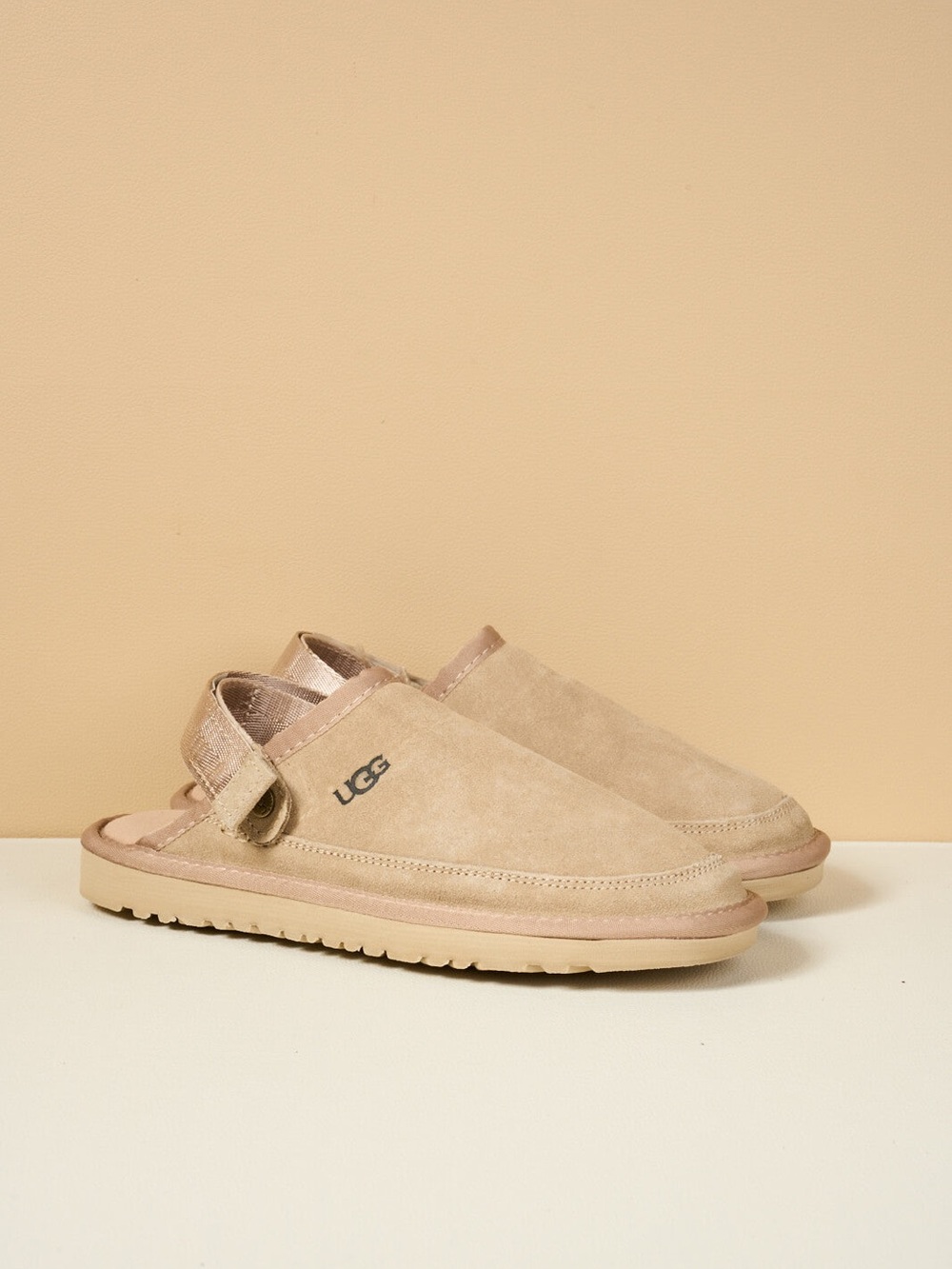 UGG Women’s Beige Suede Slip-On Mule with Back Strap